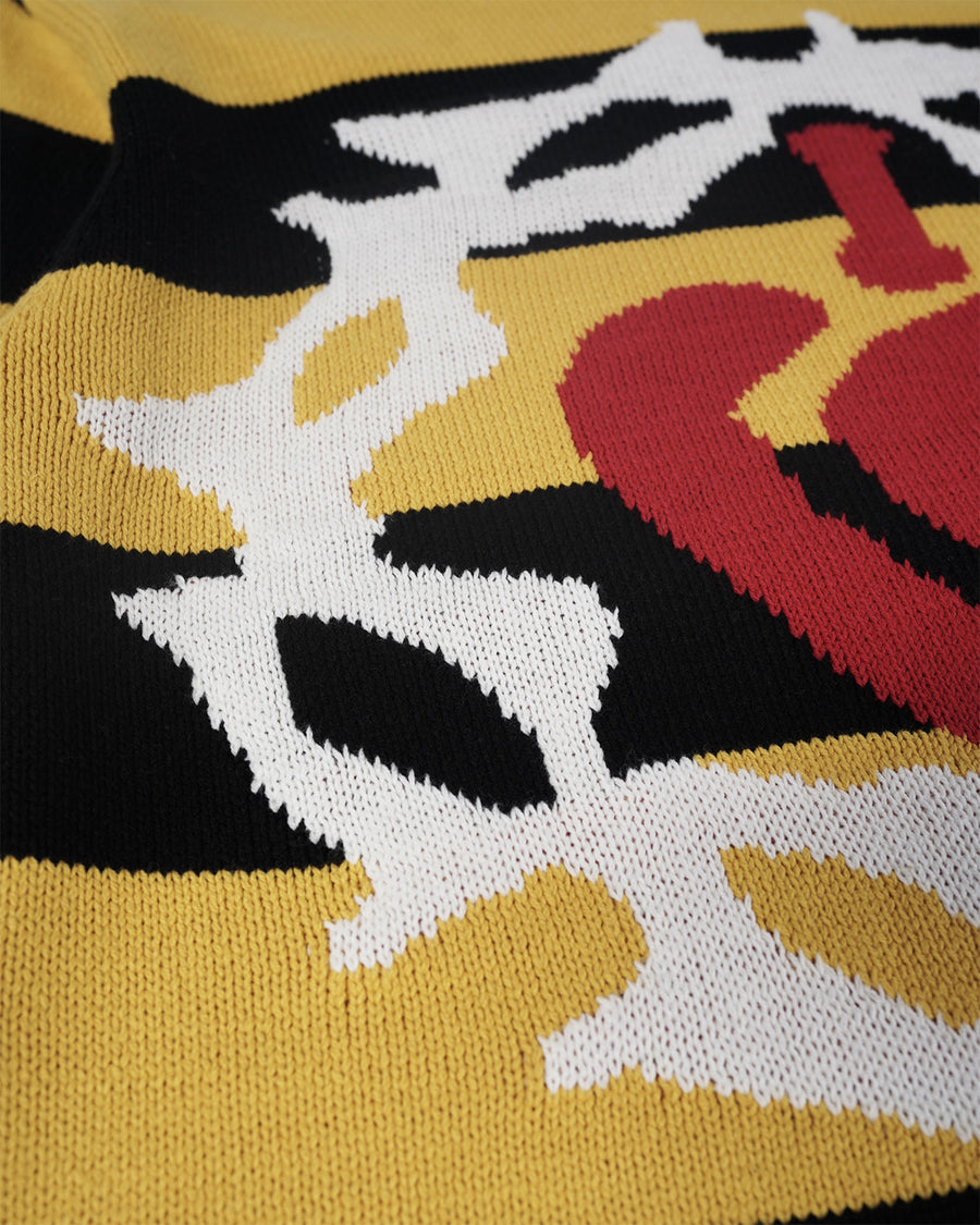 "Crown" Striped Knit Sweat (Yellow/Black)